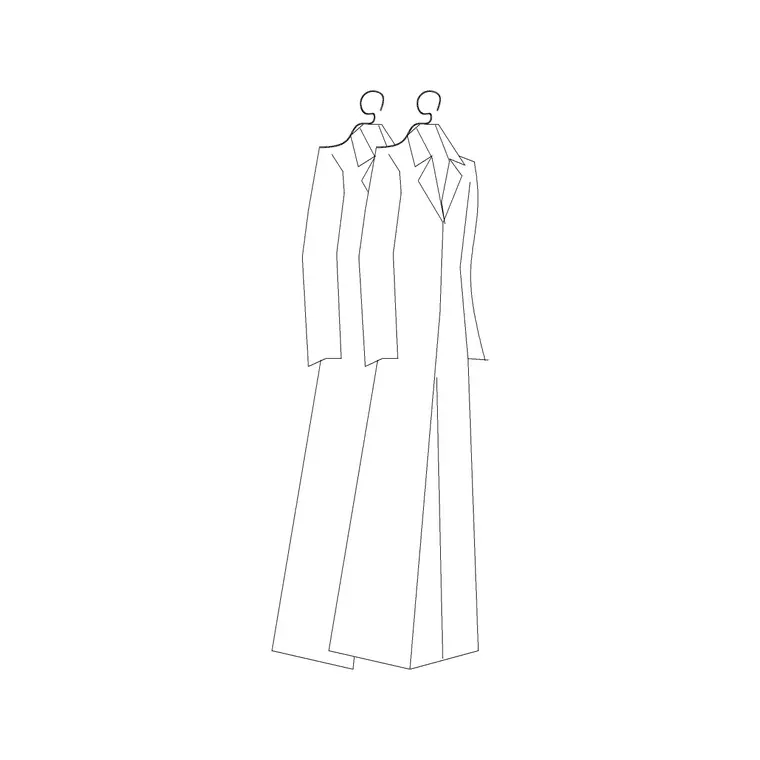 2 Long Dress Hanged Luxury DWG CAD block thumbnail — accessories drawing