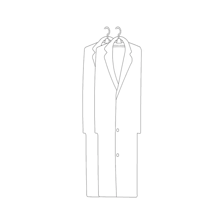 2 Long Dress Hanged Side DWG CAD block thumbnail — accessories drawing