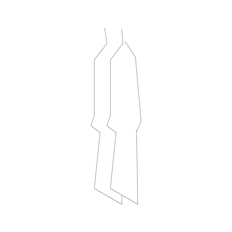2 Long Dress Hanged DWG CAD block thumbnail — accessories drawing