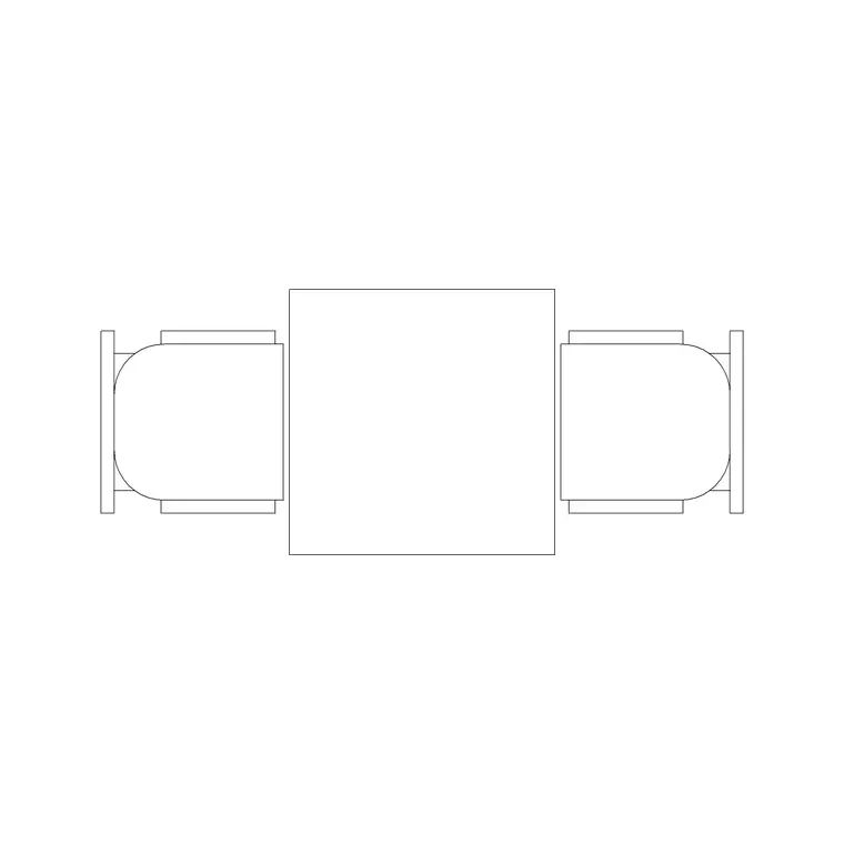 2 Person Dining Table DWG CAD block thumbnail — furniture drawing