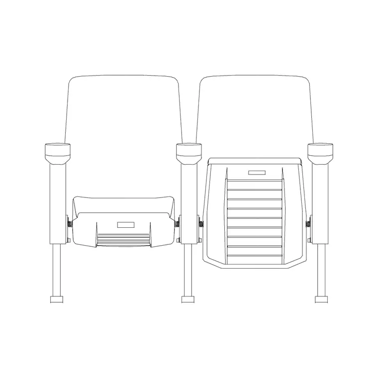 2 Seater Front Ele Type A DWG CAD block thumbnail — furniture drawing