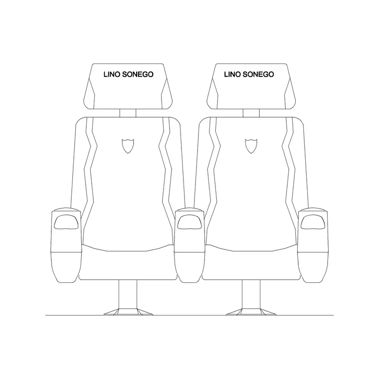 2 Seater Front Ele DWG CAD block thumbnail — furniture drawing