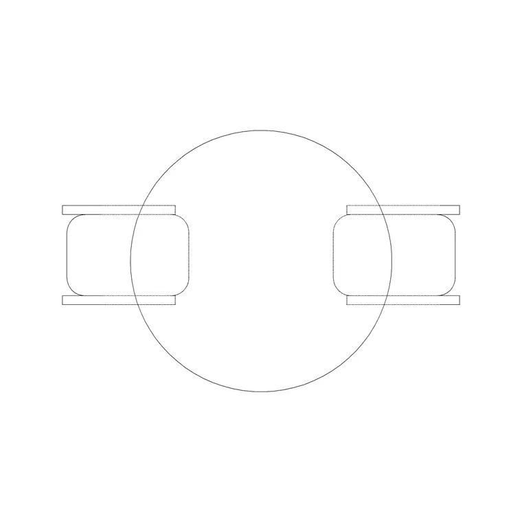 2P Round Table Outdoor Fur DWG CAD block thumbnail — outdoor drawing