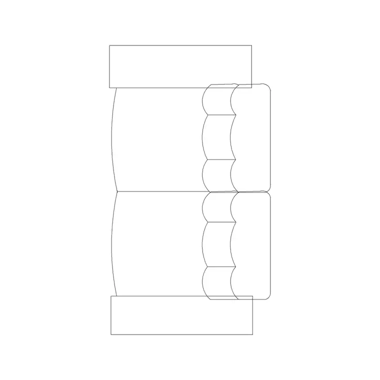 2p Sofa DWG CAD block thumbnail — furniture drawing