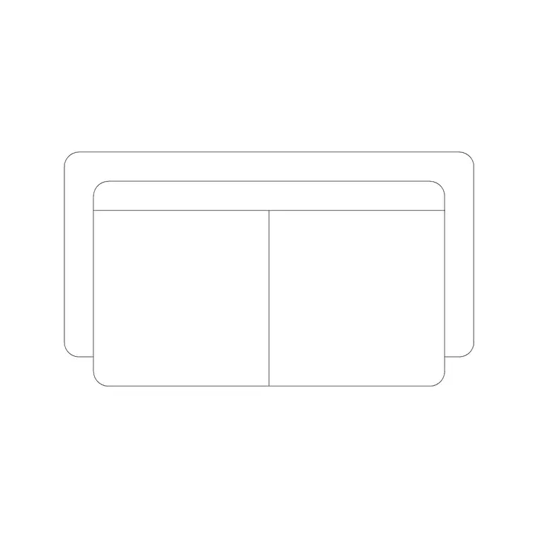 2 Seater Sofa DWG CAD block thumbnail — furniture drawing