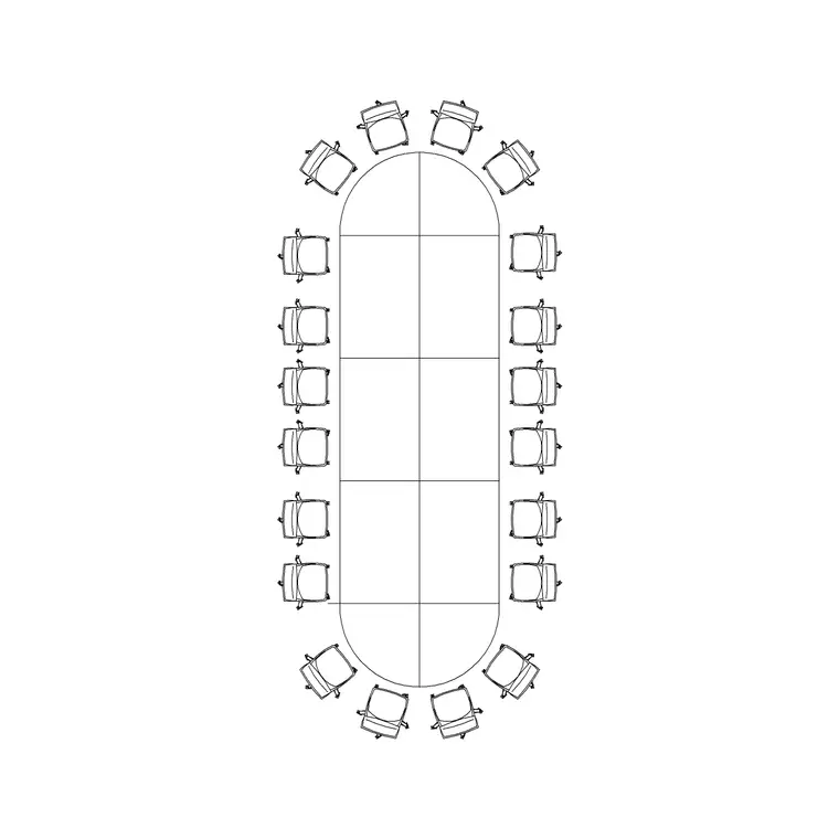 20P Conference Table DWG CAD block thumbnail — office drawing