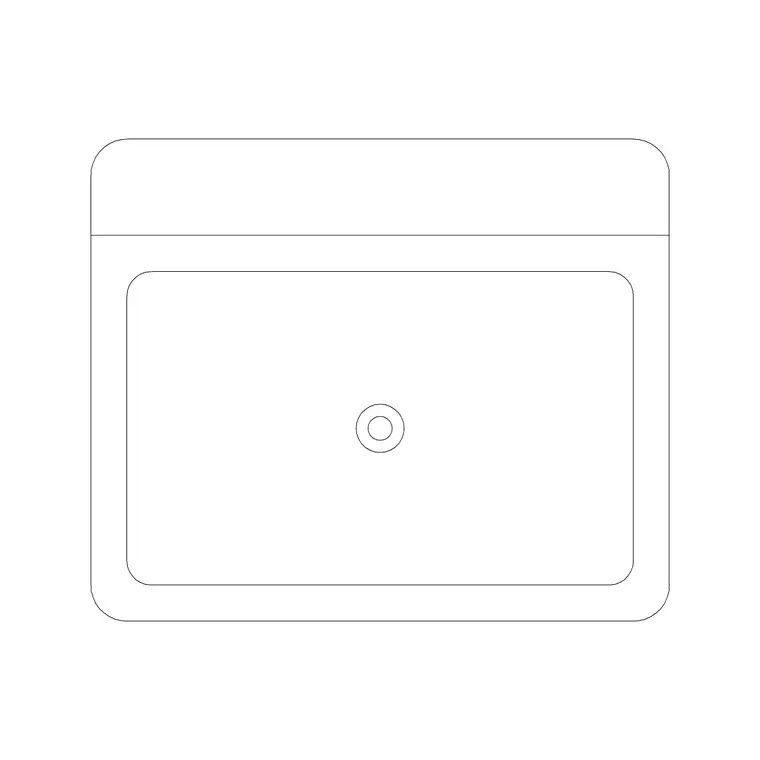 24'' Sink Single Pv DWG CAD block thumbnail — sinks & faucets drawing
