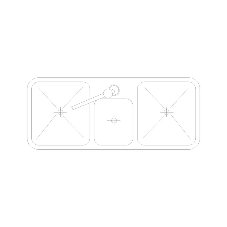 3 Counter Sink DWG CAD block thumbnail — sinks & faucets drawing