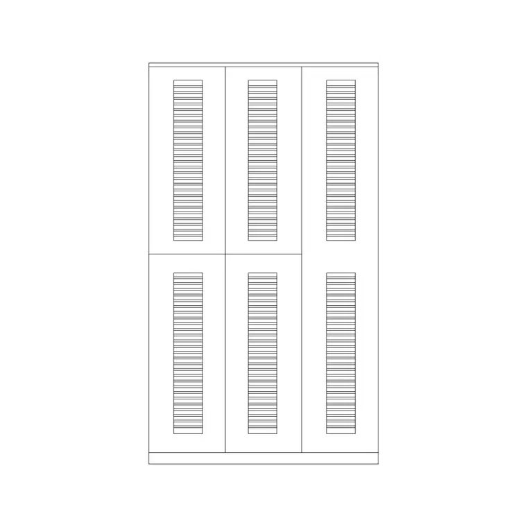 3 Door Louver Shutter DWG CAD block thumbnail — furniture drawing