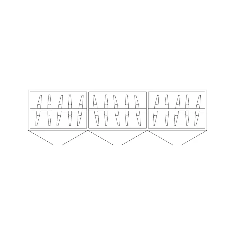 3 Door Wardrobe Plan DWG CAD block thumbnail — furniture drawing