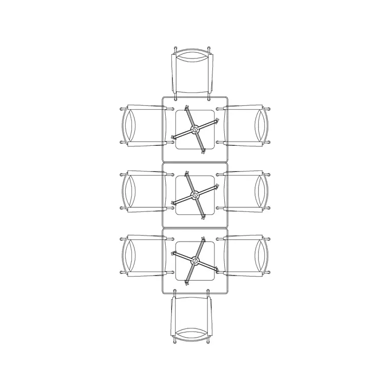 3 Glass Table DWG CAD block thumbnail — office drawing