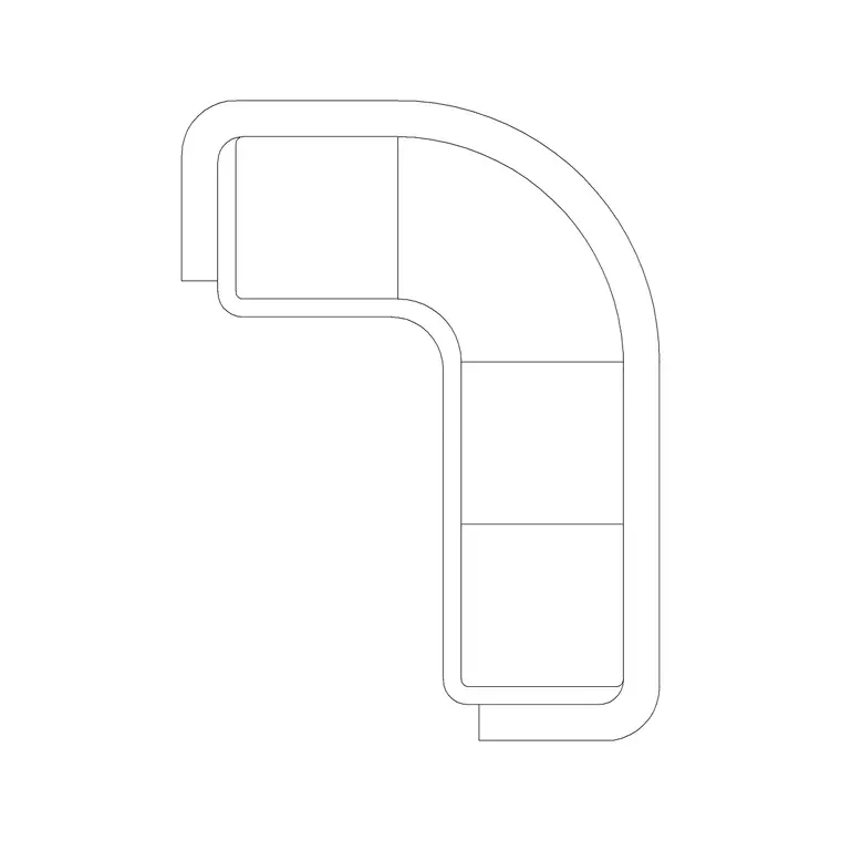 3 Seater L Shape Sofa DWG CAD block thumbnail — furniture drawing