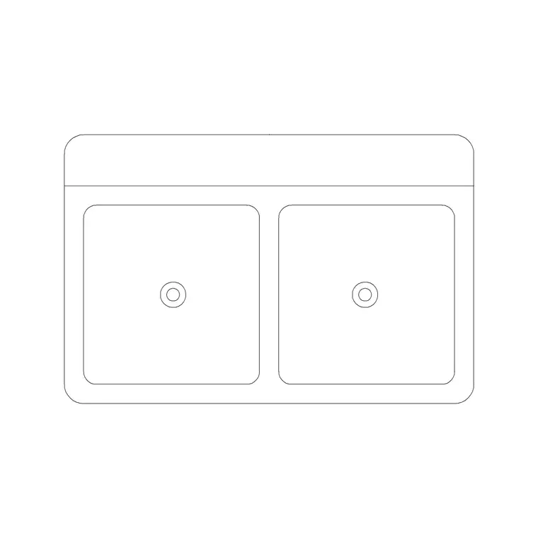 32'' Sink Double Pv DWG CAD block thumbnail — sinks & faucets drawing