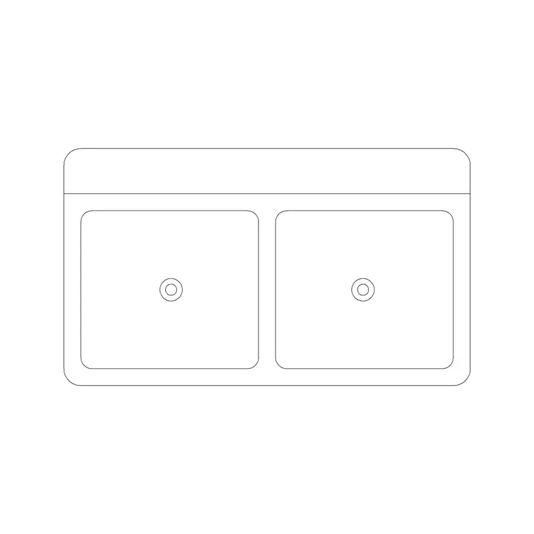 36'' Sink Double Pv DWG CAD block thumbnail — sinks & faucets drawing
