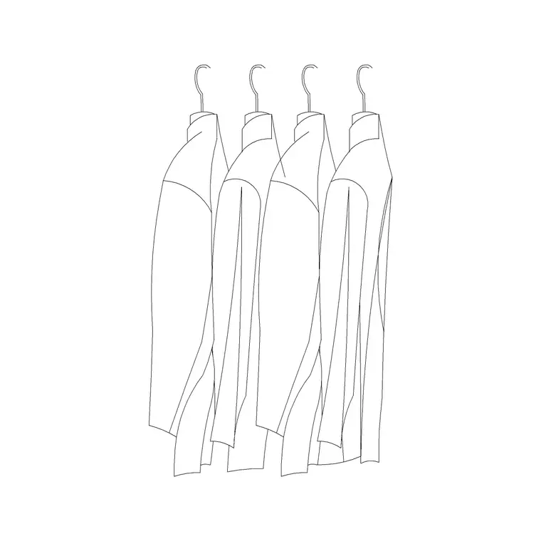 4 Coat Hanged DWG CAD block thumbnail — accessories drawing