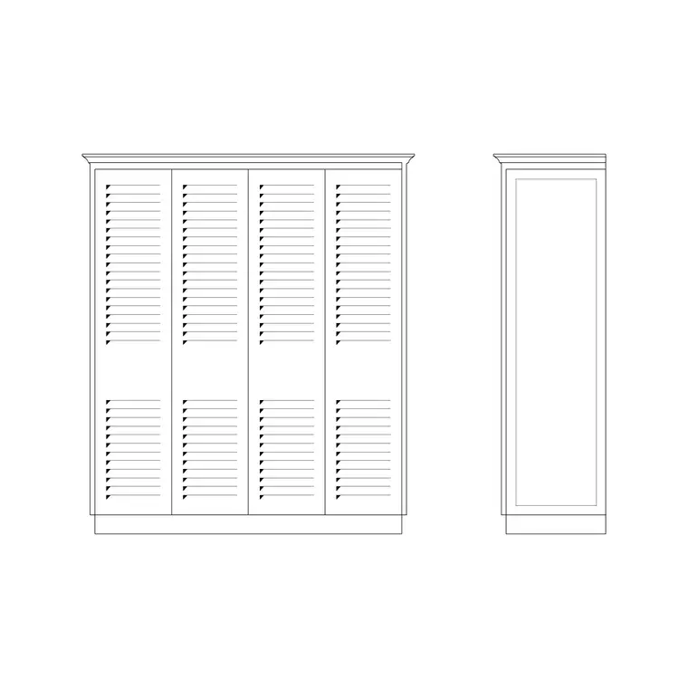 4 Door 1600x2000 DWG CAD block thumbnail — furniture drawing