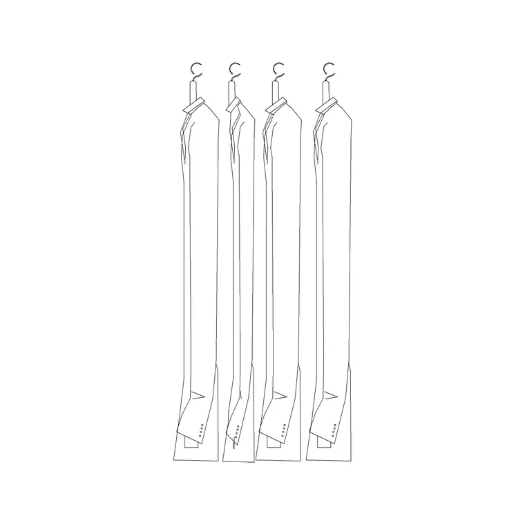 4 Hanged Dress DWG CAD block thumbnail — accessories drawing