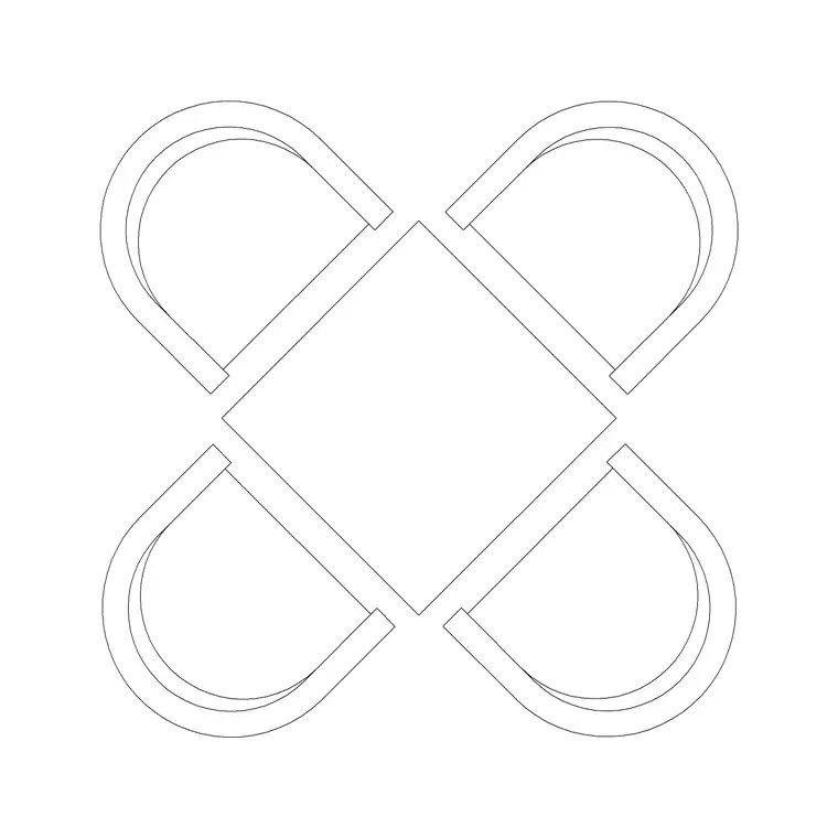 4 Person Dining Table Sqaure (2) DWG CAD block thumbnail — furniture drawing