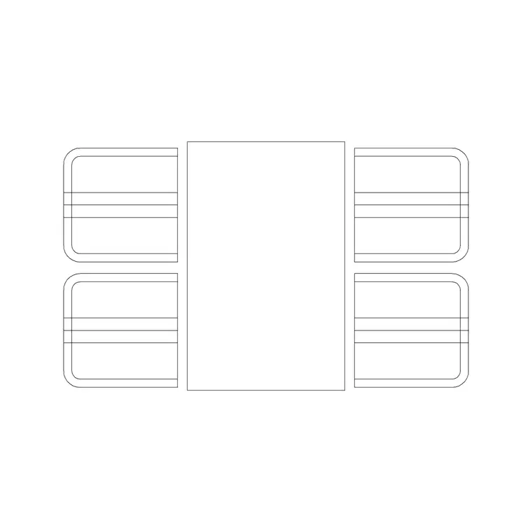 4 Person Dining Table Sqaure DWG CAD block thumbnail — furniture drawing