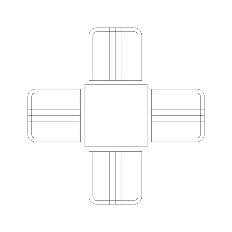 4 Person Dining Table DWG CAD block thumbnail — furniture drawing
