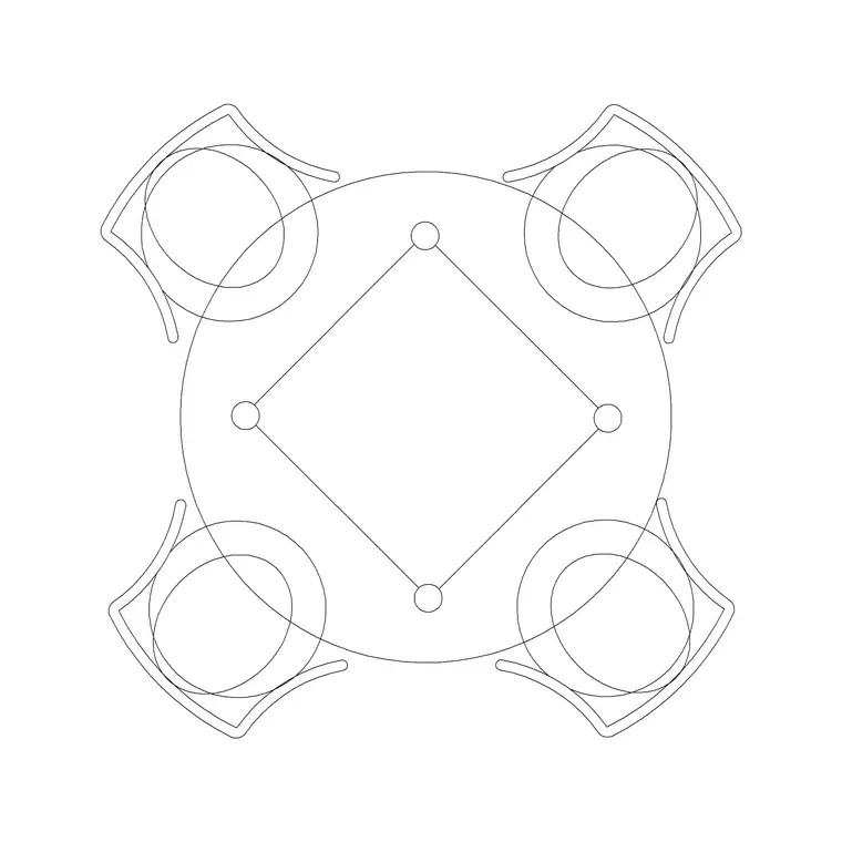 4P Glass Dining Table (2) DWG CAD block thumbnail — furniture drawing