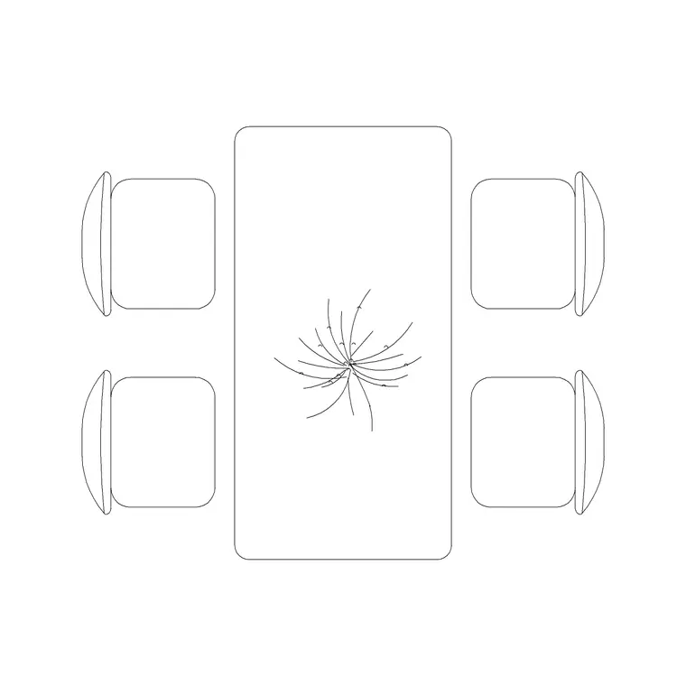 4P Rec Glass Dining Table 1 DWG CAD block thumbnail — furniture drawing