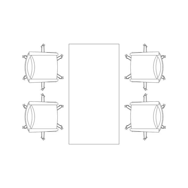4P Rec Table DWG CAD block thumbnail — office drawing