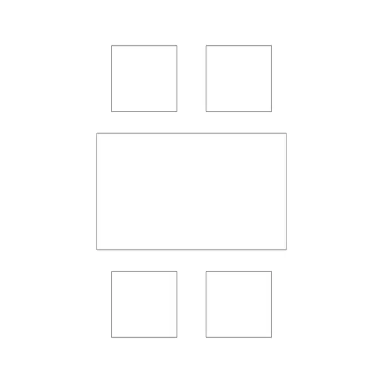 4P Simple Dining Table DWG CAD block thumbnail — furniture drawing