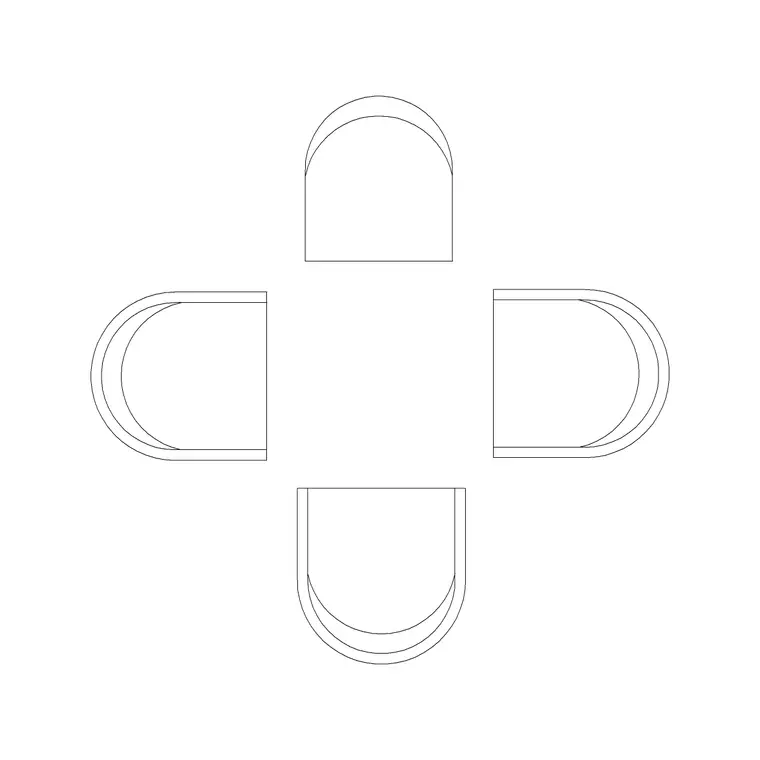 4P Small Table 2 DWG CAD block thumbnail — office drawing