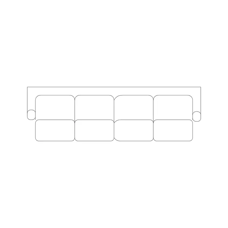 4 Seater Sofa (2) DWG CAD block thumbnail — furniture drawing