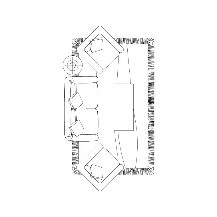 4P Sofa Set DWG CAD block thumbnail — furniture drawing