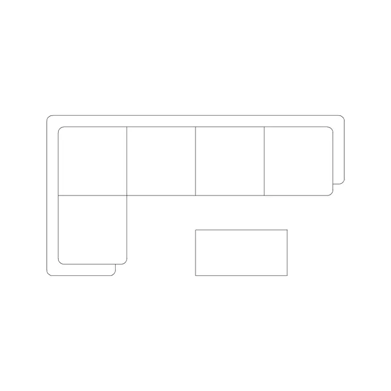 4 Seater Sofa DWG CAD block thumbnail — furniture drawing