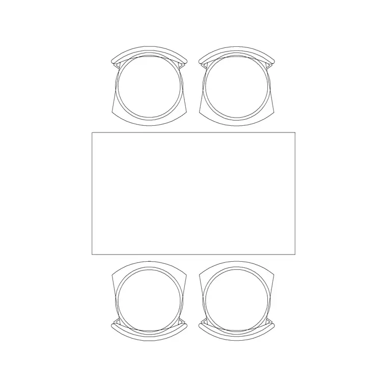 4P Table DWG CAD block thumbnail — office drawing
