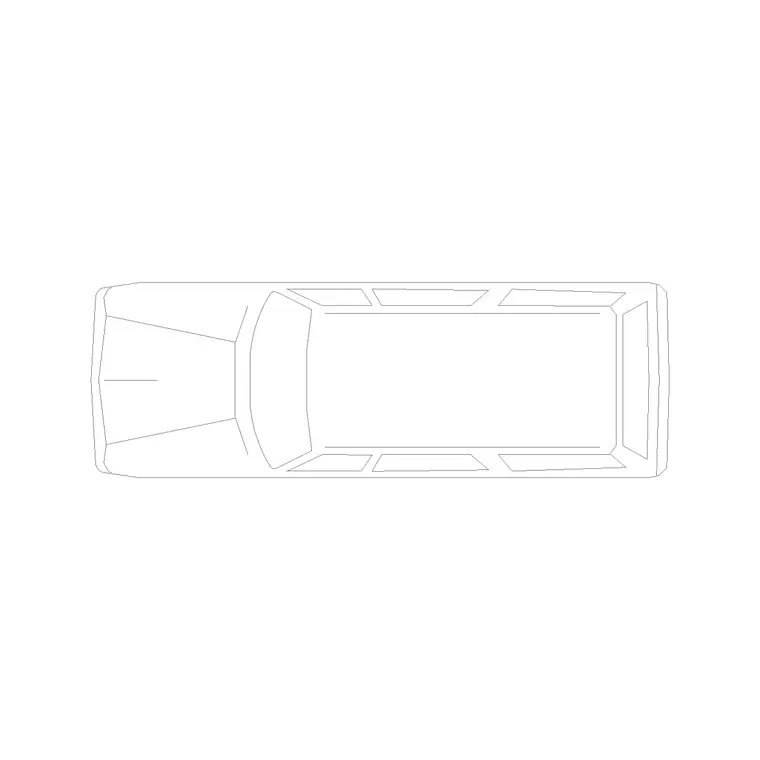 4 Wheeler Car Plan (15) DWG CAD block thumbnail — vehicles drawing