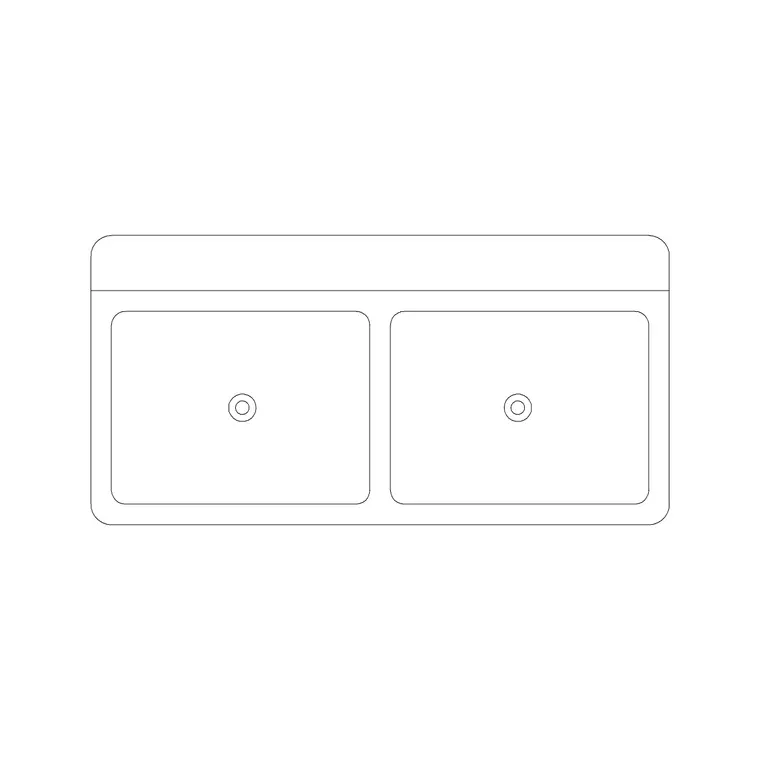 42'' Sink Double Pv DWG CAD block thumbnail — sinks & faucets drawing