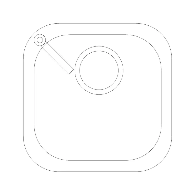 420mm Sink Single Pv Circular DWG CAD block thumbnail — sinks & faucets drawing