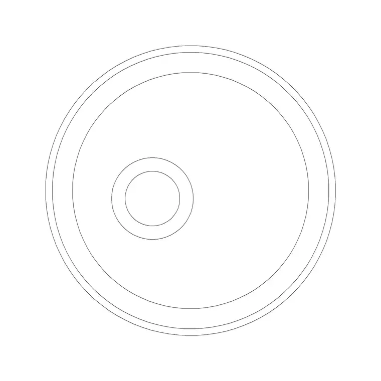 430mm Sink Single Pv Circular DWG CAD block thumbnail — sinks & faucets drawing