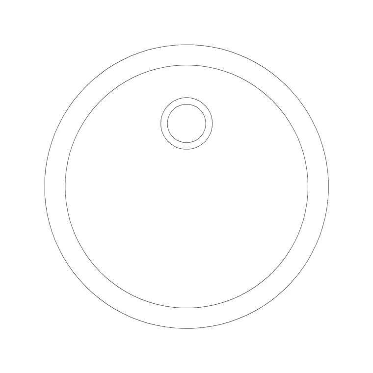 450mm Sink Single Pv Circular DWG CAD block thumbnail — sinks & faucets drawing