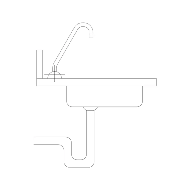 475mm Sink Elevation DWG CAD block thumbnail — sinks & faucets drawing