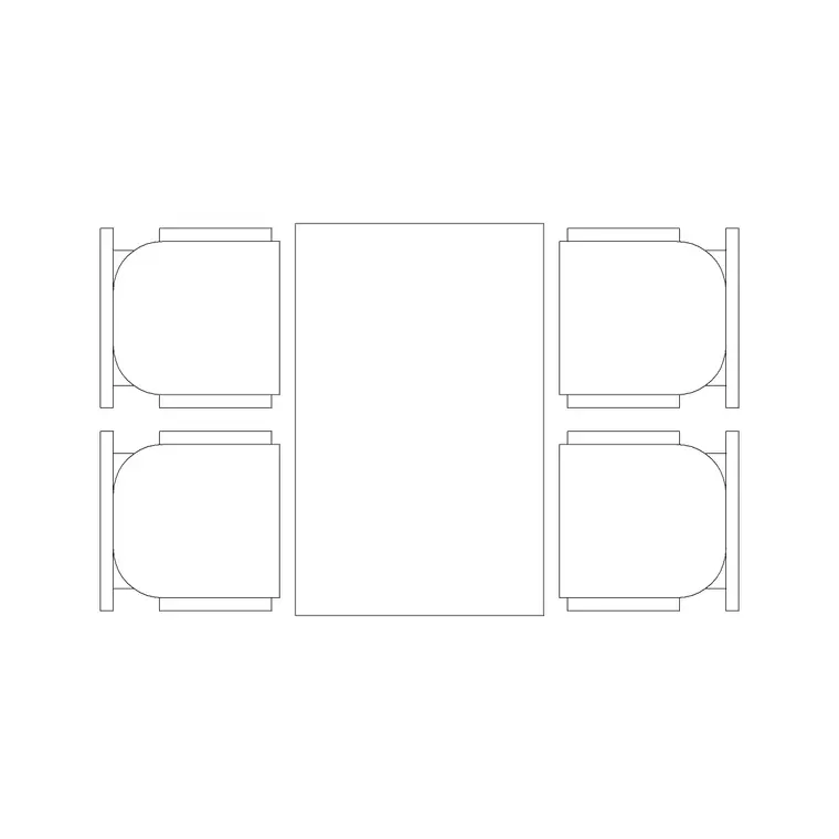 4Person Dining Table Simple DWG CAD block thumbnail — furniture drawing