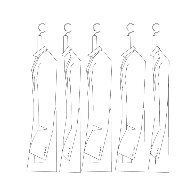 5 Coat Hanged Side 1 DWG CAD block thumbnail — accessories drawing