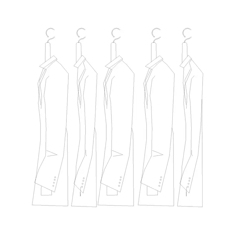 5 Coat Hanged DWG CAD block thumbnail — accessories drawing