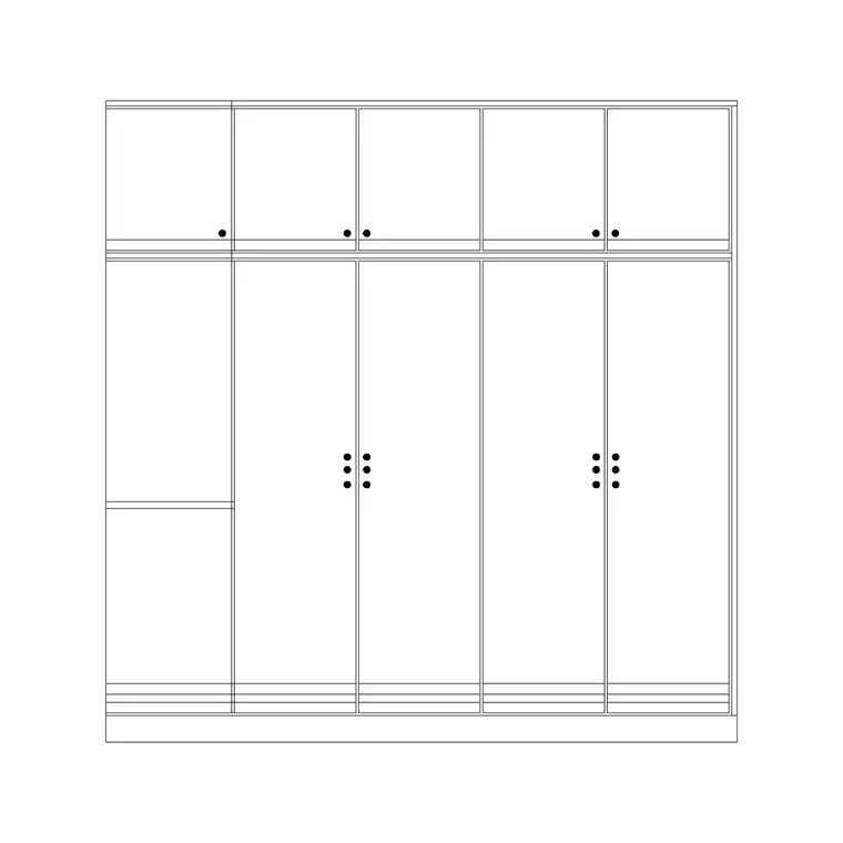 5 Door Wardrobe DWG CAD block thumbnail — furniture drawing