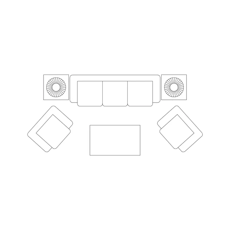 5 Seat Sofa Set DWG CAD block thumbnail — furniture drawing
