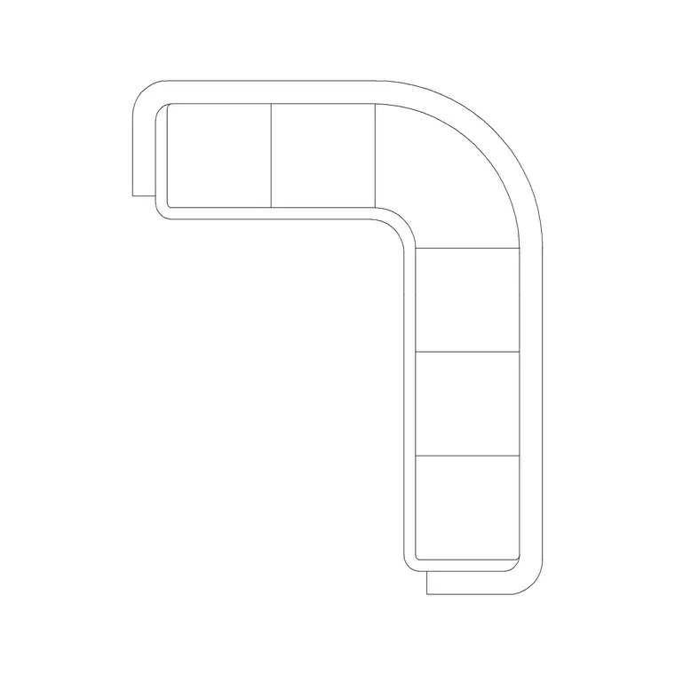 5 Seater Sofa Lshape DWG CAD block thumbnail — furniture drawing