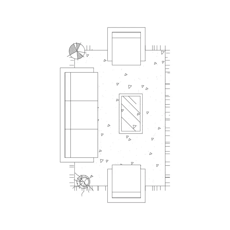 5p Sofa Set 2 DWG CAD block thumbnail — furniture drawing