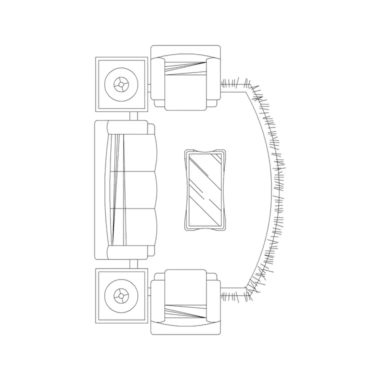 5P Sofa Set DWG CAD block thumbnail — furniture drawing