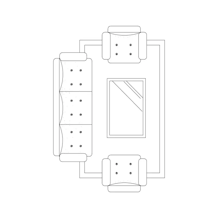 5P Sofa Set Table DWG CAD block thumbnail — furniture drawing