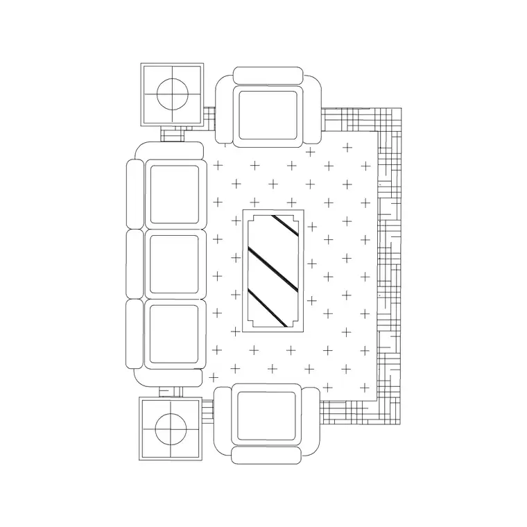 5P Sofa Set With Table DWG CAD block thumbnail — furniture drawing