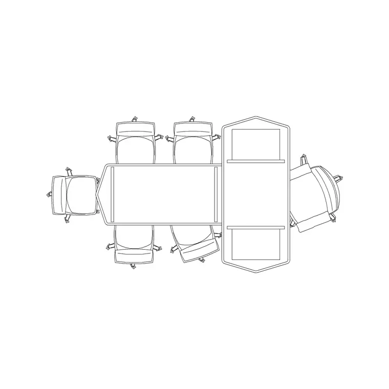 5P Workstation DWG CAD block thumbnail — office drawing